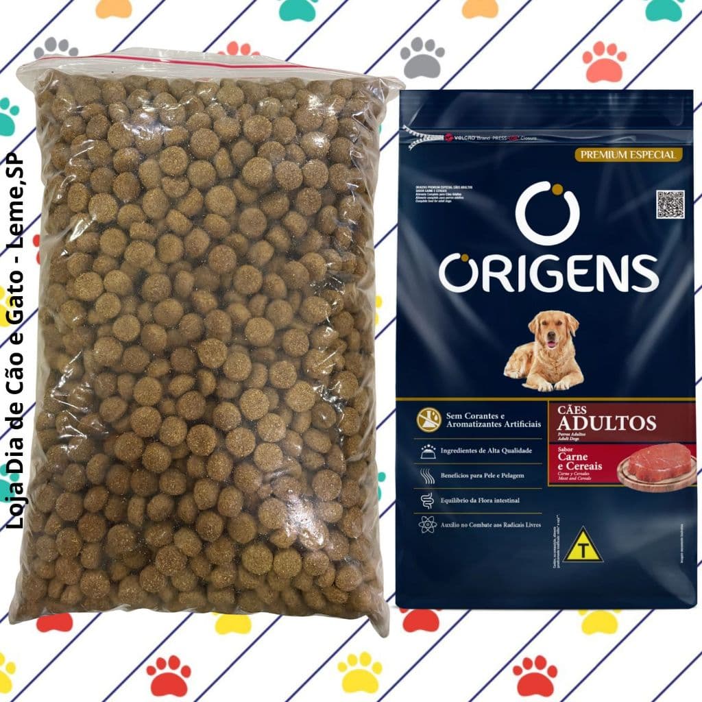 GRANEL 1KG - Ração Origens ADULTOS CARNE Premium Especial - Cachorros Médios e Grande Porte