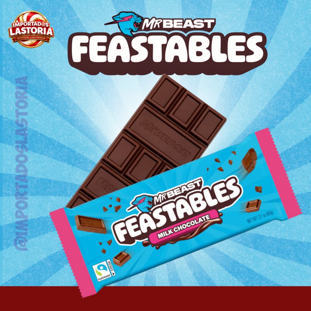 Chocolate MrBeast Feastables  Ao Leite 35g e 60g Original Importado Gourmet