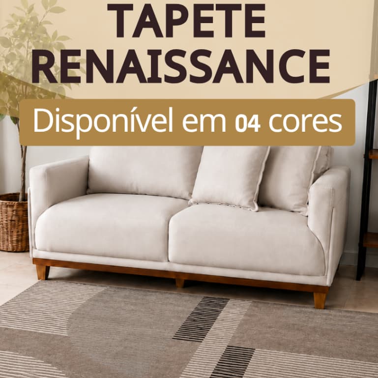 Tapete Sala 200x150 cm Renaissance J. Serrano Antiderrapante Moderno Quarto Escritório Confortável