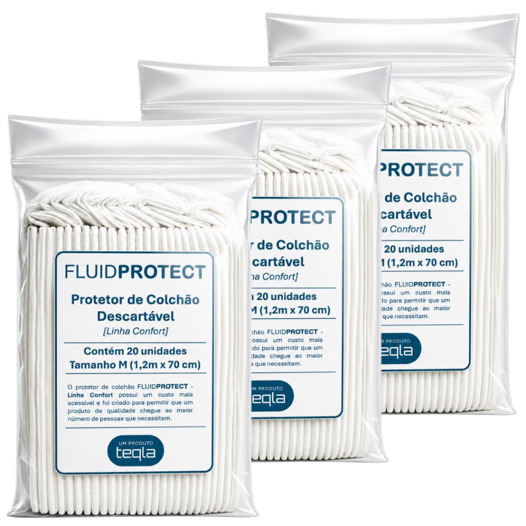 Kit Protetor De Colchão Descartável - 60 Unidades FLUID PROTECT (1,2m X 70cm)