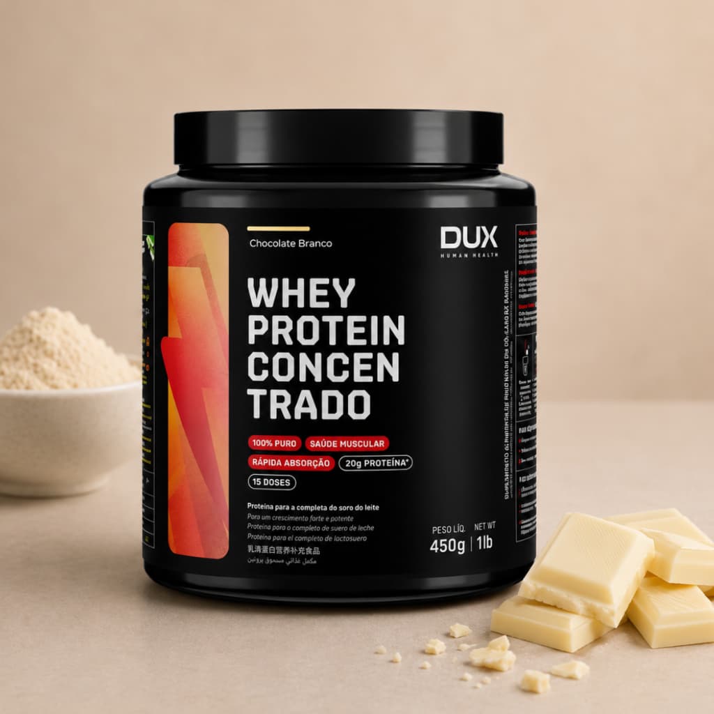 Whey Protein Concentrado 450g Dux Nutrition Chocolate Branco