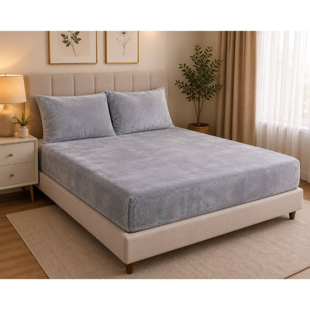 Jogo de Lençol Plush 3 Peças Aveludado Soft Macio Com Elastito Solteiro Casal Queen - MaYu Pires