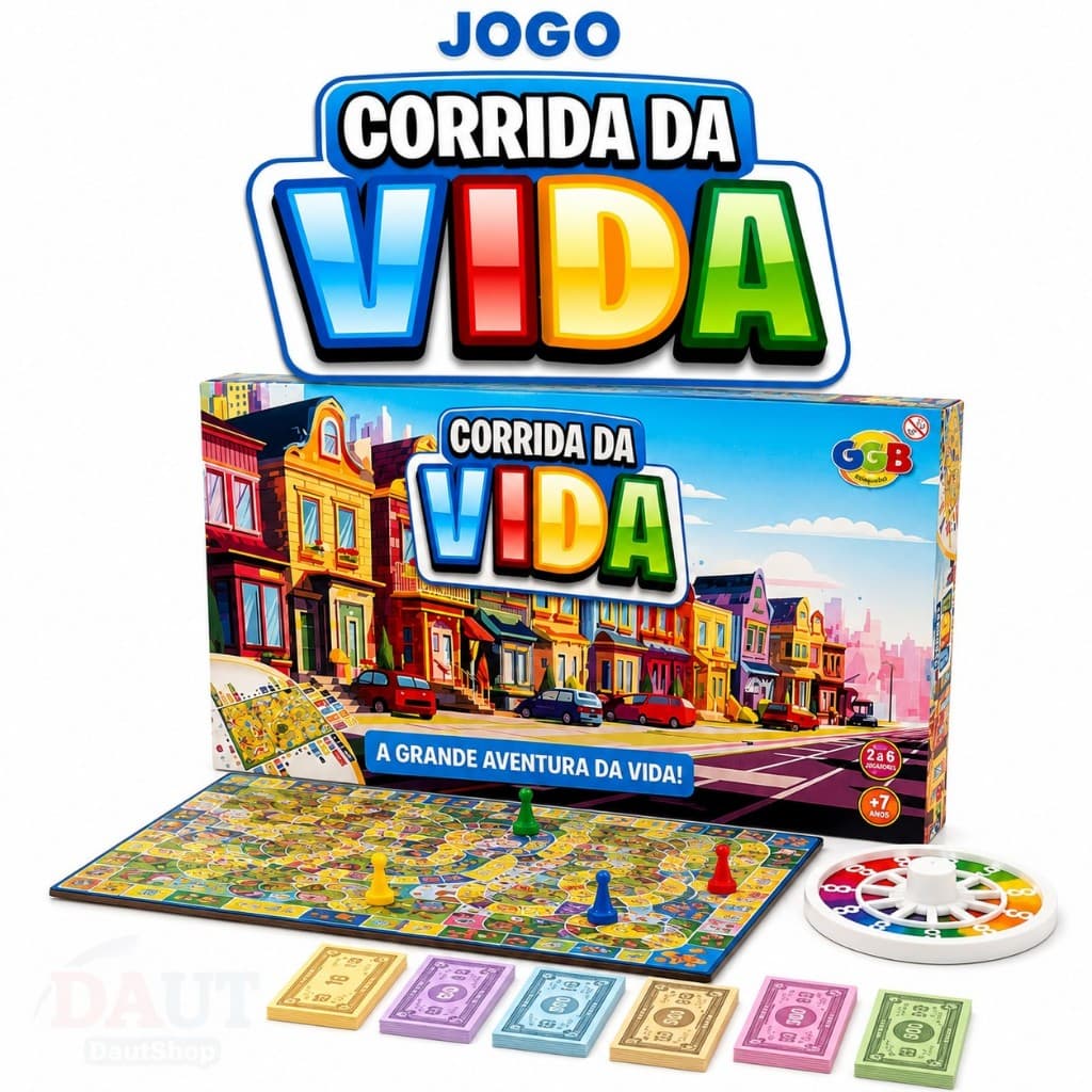 Jogo de Tabuleiro Corrida da Vida GGB Brinquedos - Família - Criança - Milionário