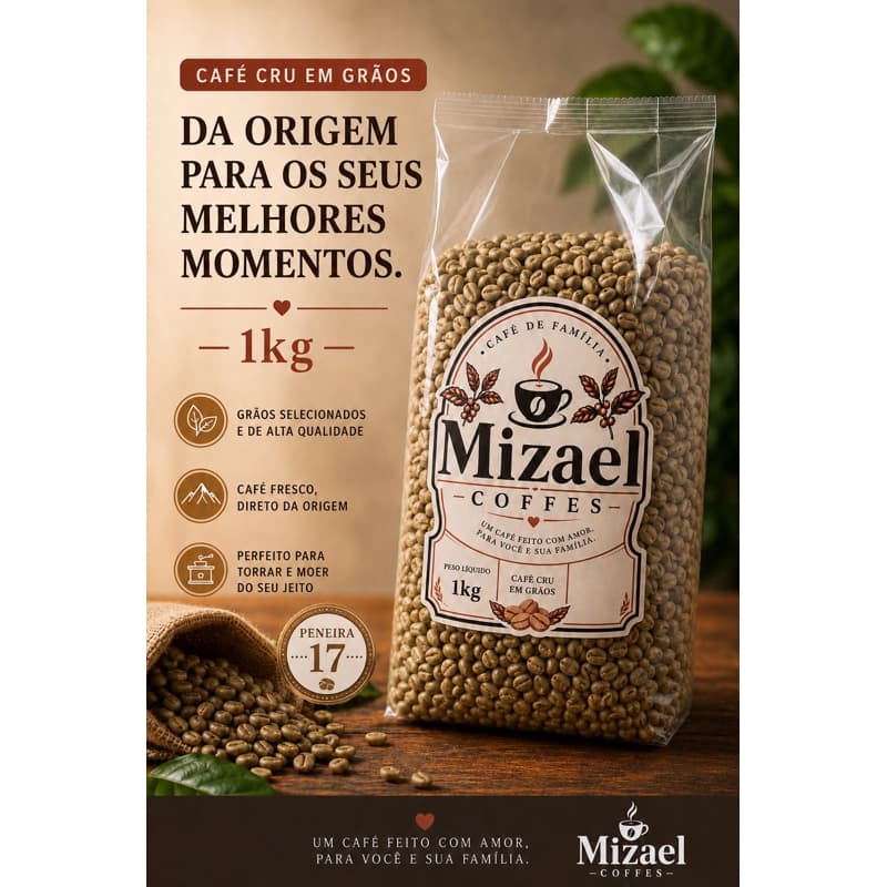 ☕ MIZAEL CAFÉ ESPECIAL PREMIUM 1KG CRU EM GRÃOS  PENEIRAS | 100% ARÁBICA | CAFÉ GOURMET DE ALTA QUALIDADE