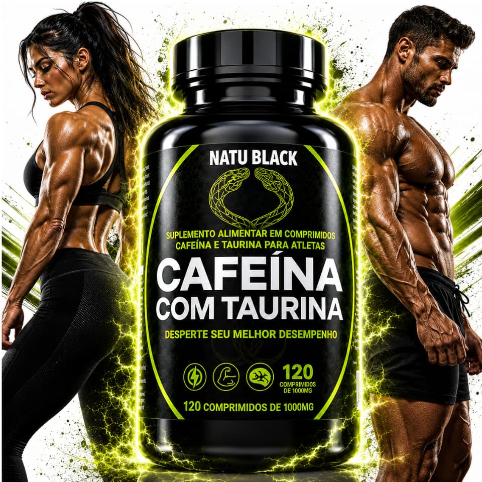 Cafeína Termogênico Pré Treino Original + Taurina 120 Comprimidos - POTE PARA 02 MESES USO