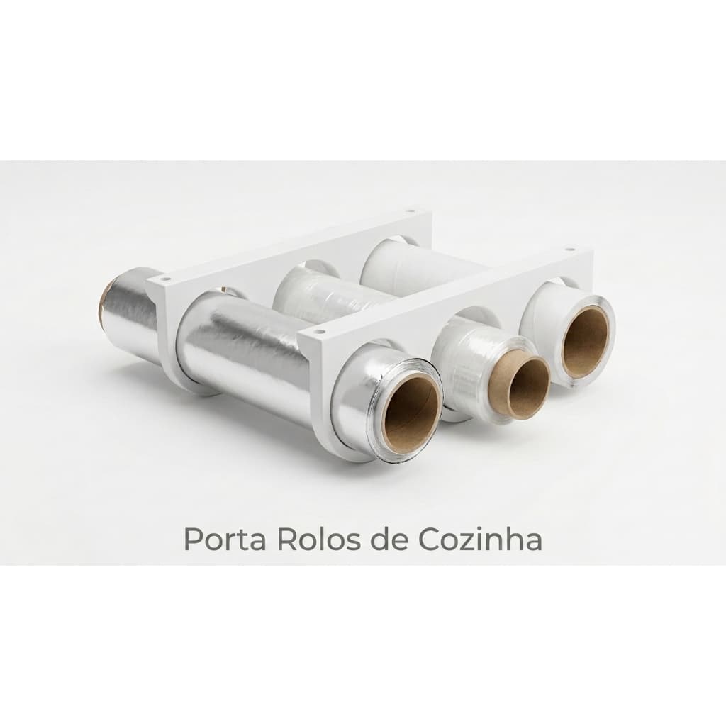Conjunto de Suporte Organizador de Rolos Multiuso Para Armario Cozinha Parede