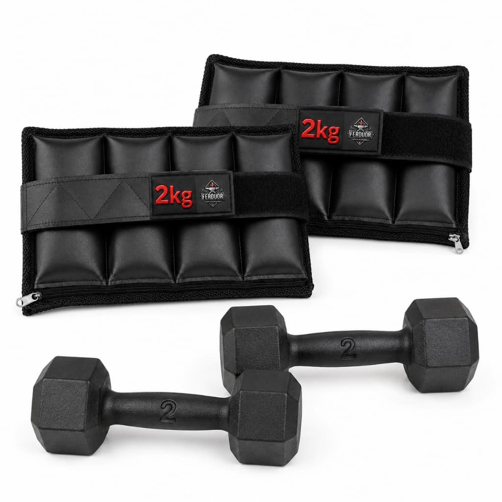 KIT PAR CANELEIRAS REGULÁVEIS 2KG + PAR HALTERES SEXTAVADOS 2KG MUSCULAÇÃO TREINO FITNESS ACADEMIA RESISTÊNCIA ALTA DURA