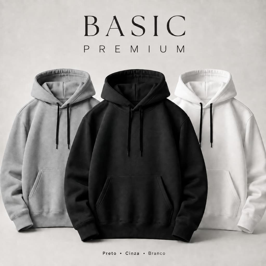 Moletom Liso Premium Básico Blusa De Frio Casaco Flanelado Masculino Feminino Canguru Capuz e Bolso