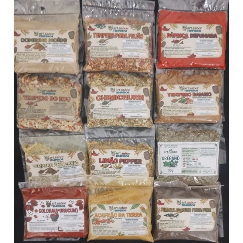 kits de temperos art.sabor leva um tantão pagando um pouquinho peça já o seu, temperos a sua escolha  , faça já o seu...