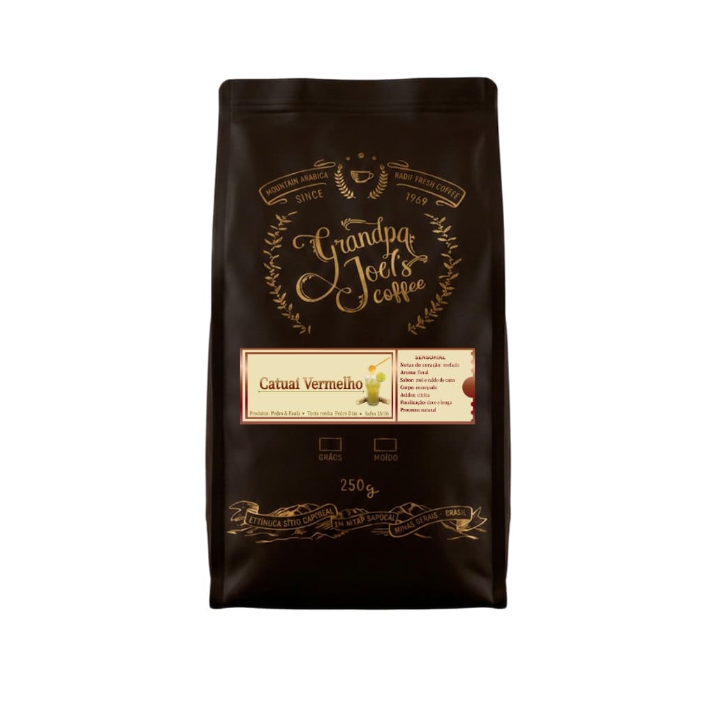 Café Torrado 250g Catuaí Vermelho Torra Média | 100% Arábica | Especial | Em Grãos | Grandpa Joel’s Coffee