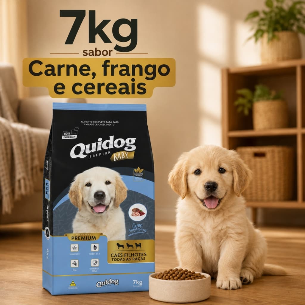 Ração Premium Quidog Baby 7kg Cachorro Filhote Sabor Carne Para Crescimento Saudável Special Nutri