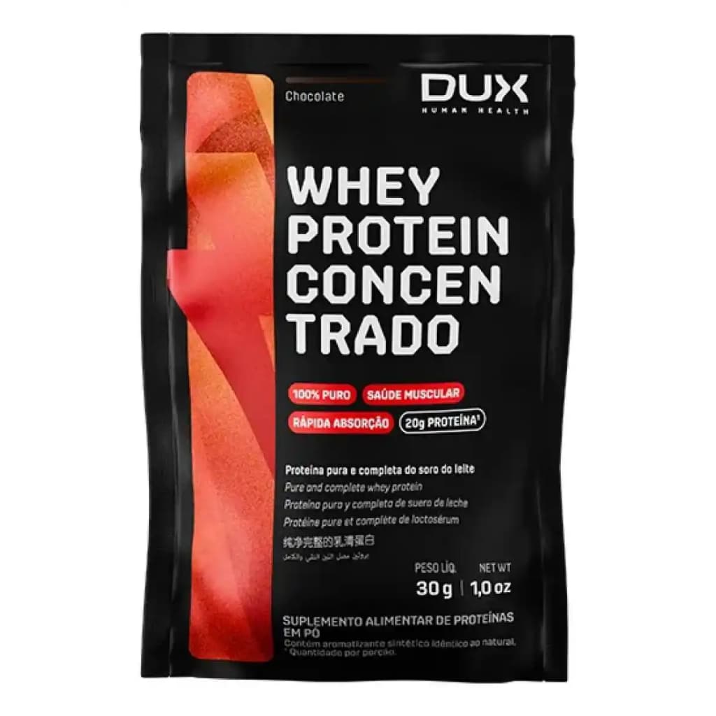 Dux Whey Protein Concentrado Sachê Chocolate 30g