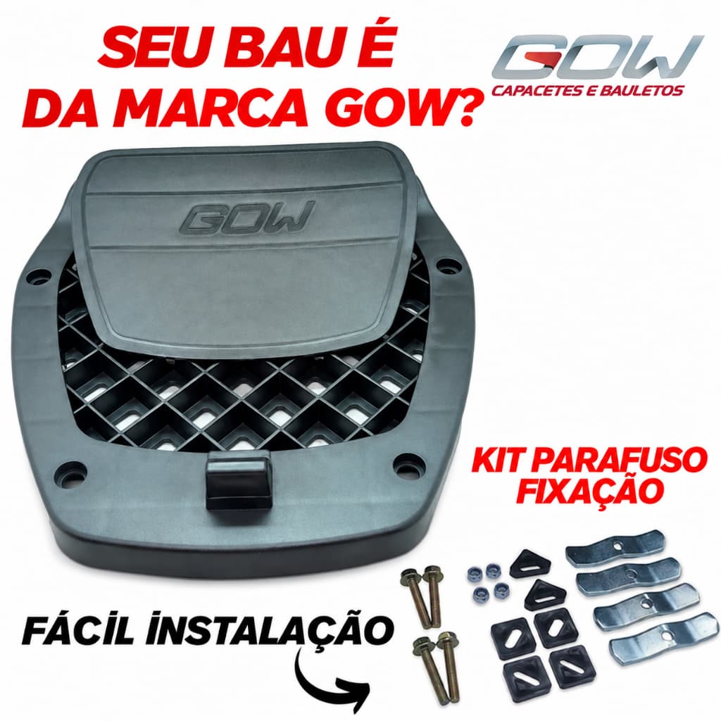 Base do Bau Bauleto Moto Gow G33 G40 30 33 40 47 Litros Para Xre 300 Da Cg Fazer Pra Twister Cb