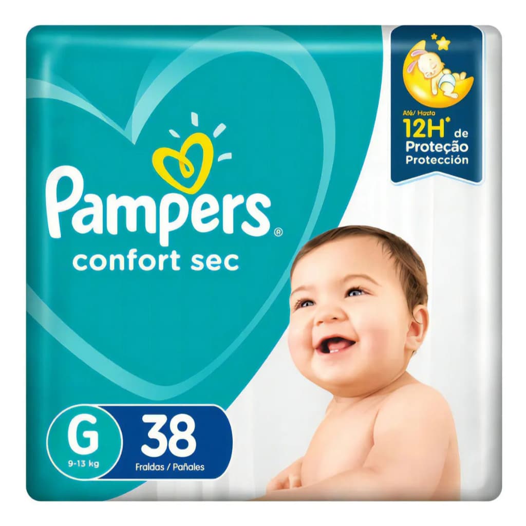 Fralda Pampers Confort Sec G 38 Un - 12h Proteção - Fralda para crianças