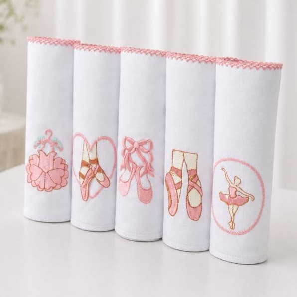 Kit Fralda De Pano Bordada Para Bebê Menino e Menina Recém Nascido 100% Algodão 5 Peças