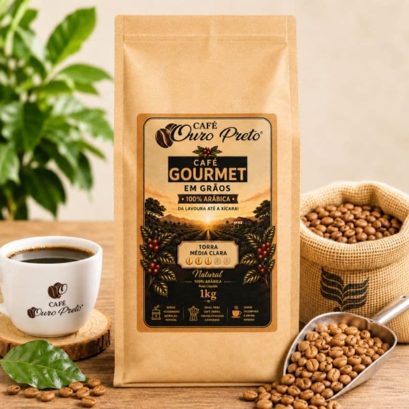 CAFÉ OURO PRETO GRÃOS GOURMET TORRA MÉDIA  / MÁQUINA/ ESPRESSO / CAFETERIA .