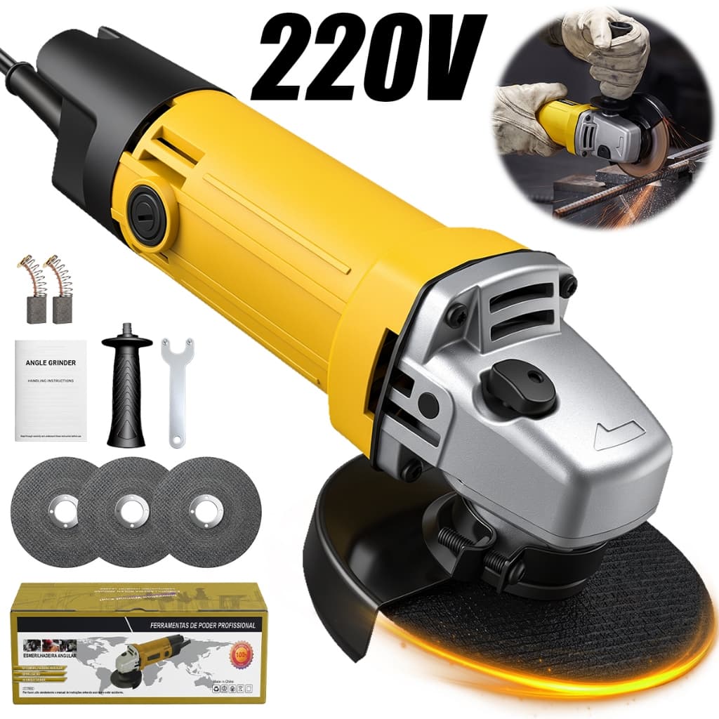 Esmerilhadeira Angular 1100W  Motor Cobre Lixadeira Elétrica de Alta Performance 11000 RPM