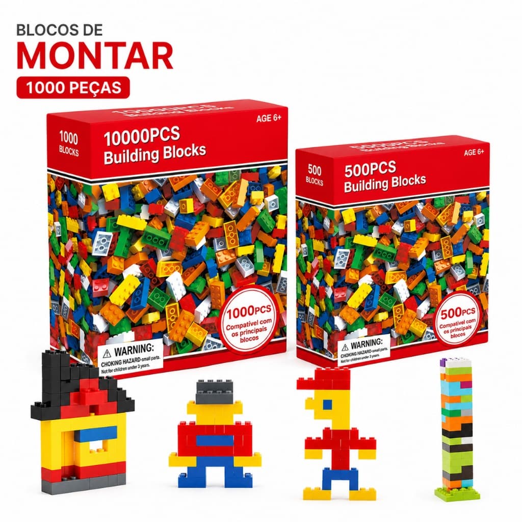 500/1000 Peças de Blocos de Montar Brinquedos Educativos DIY para Crianças,brinquedos pedagogicos