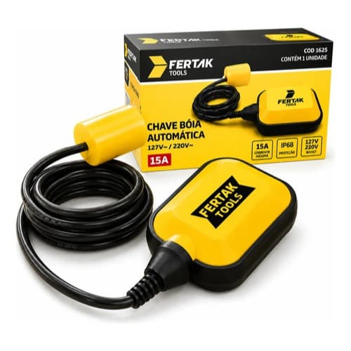 Boia Elétrica Automática Fertak 15A Controle Nível Caixa D'Água Poço Cisterna