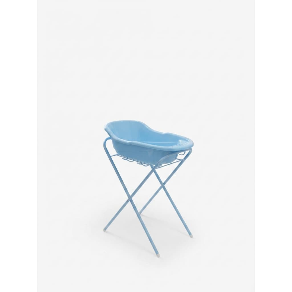 Banheira Infantil de Bebê com Suporte Dobrável Reforçado Resistente Portátil Compacto Pés Antiderrapantes