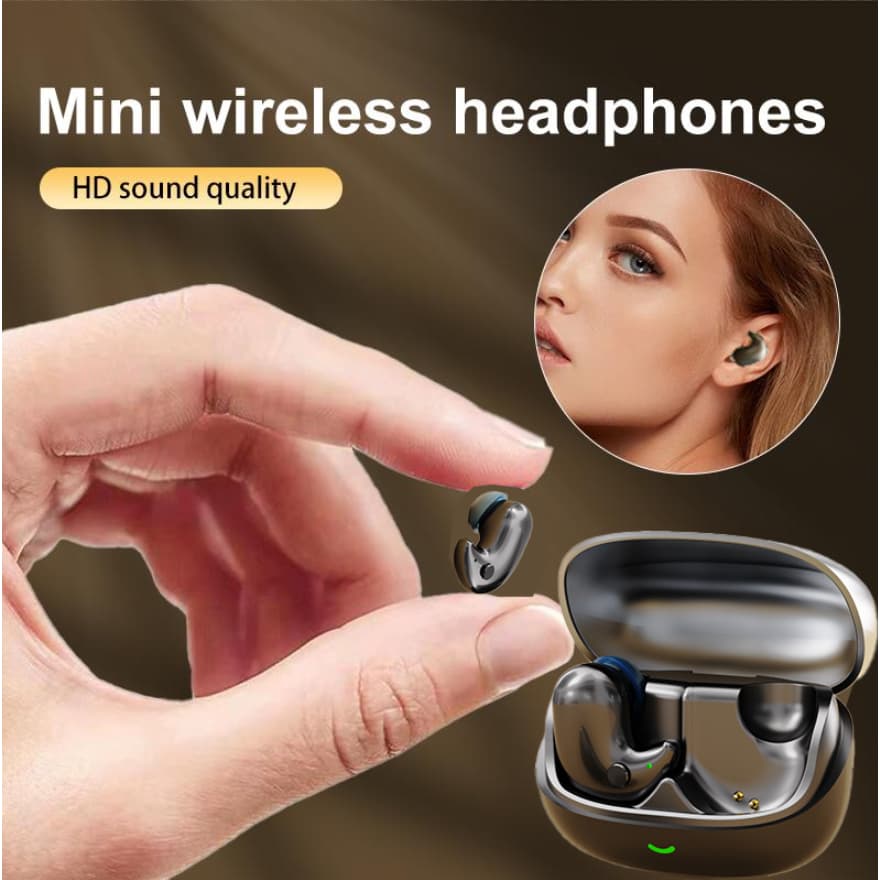 Mini-Buds2pro Fones de Ouvido Invisíveis Bluetooth 5.4 True Wireless Intra-auriculares para Esportes
