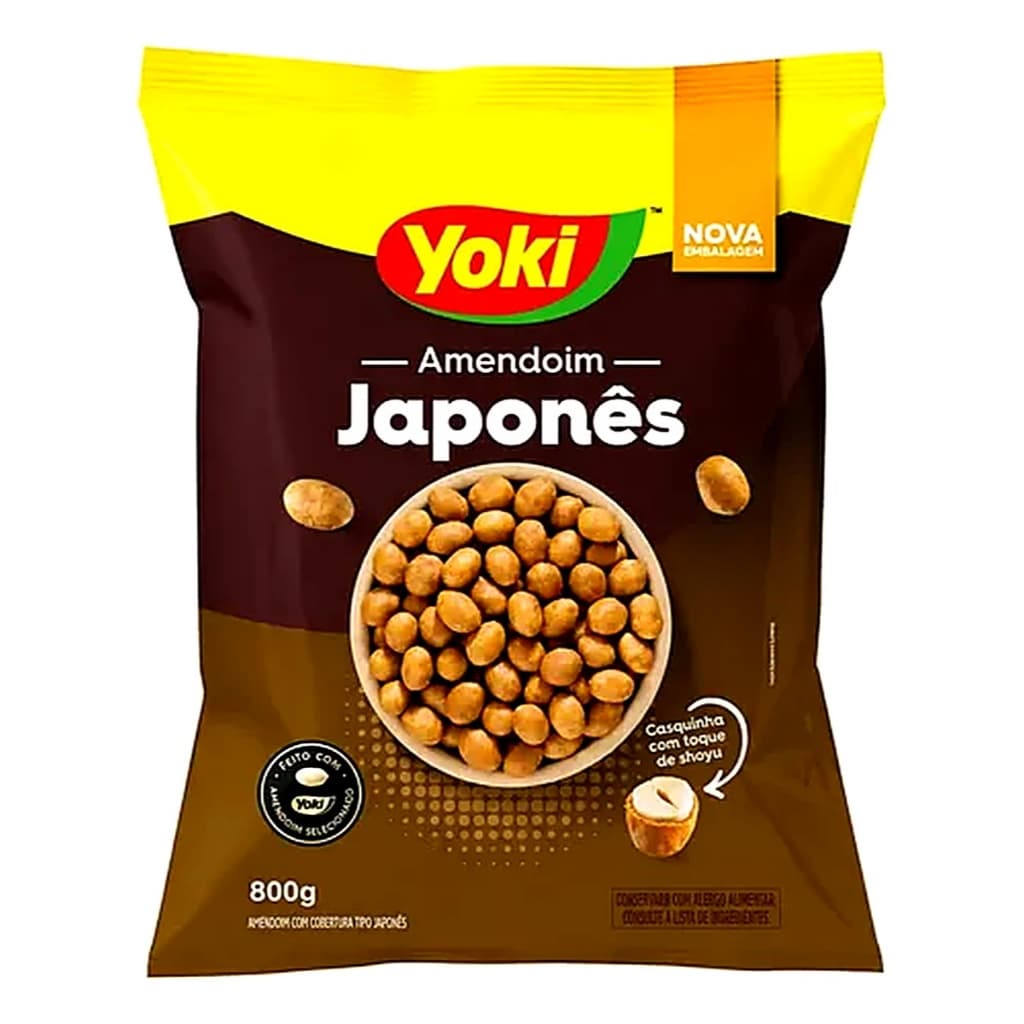 Amendoim Japonês Yoki 800g Snack Proteico Fitness Lanche Saudável Academia Trabalho