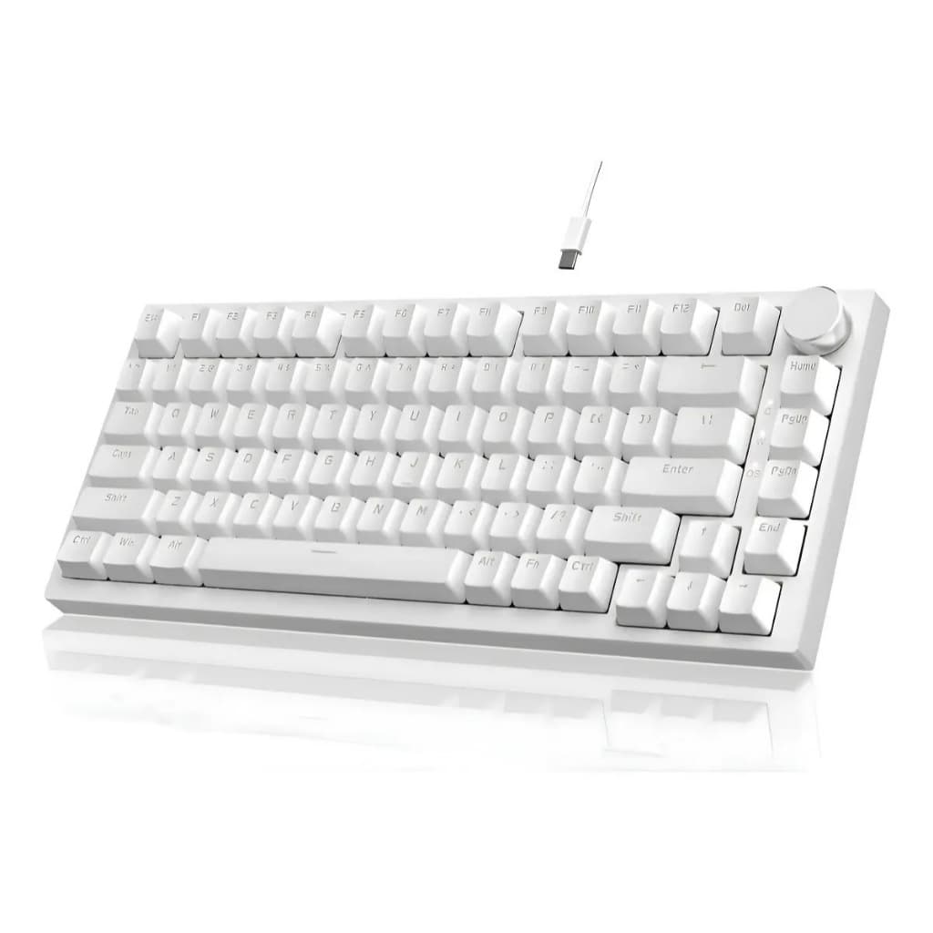 Teclado Mecânico Ajazz Ak820 Gamer Preto Com Fio 75% Cor De Teclado Branco