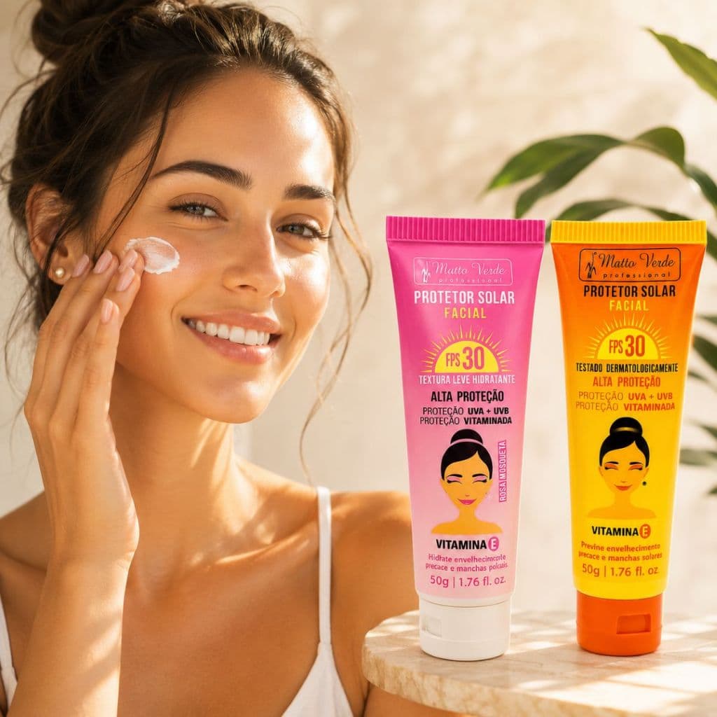 Kit 2 Protetor Solar Facial FPS30 Vitamina E,  Matto Verde 50g