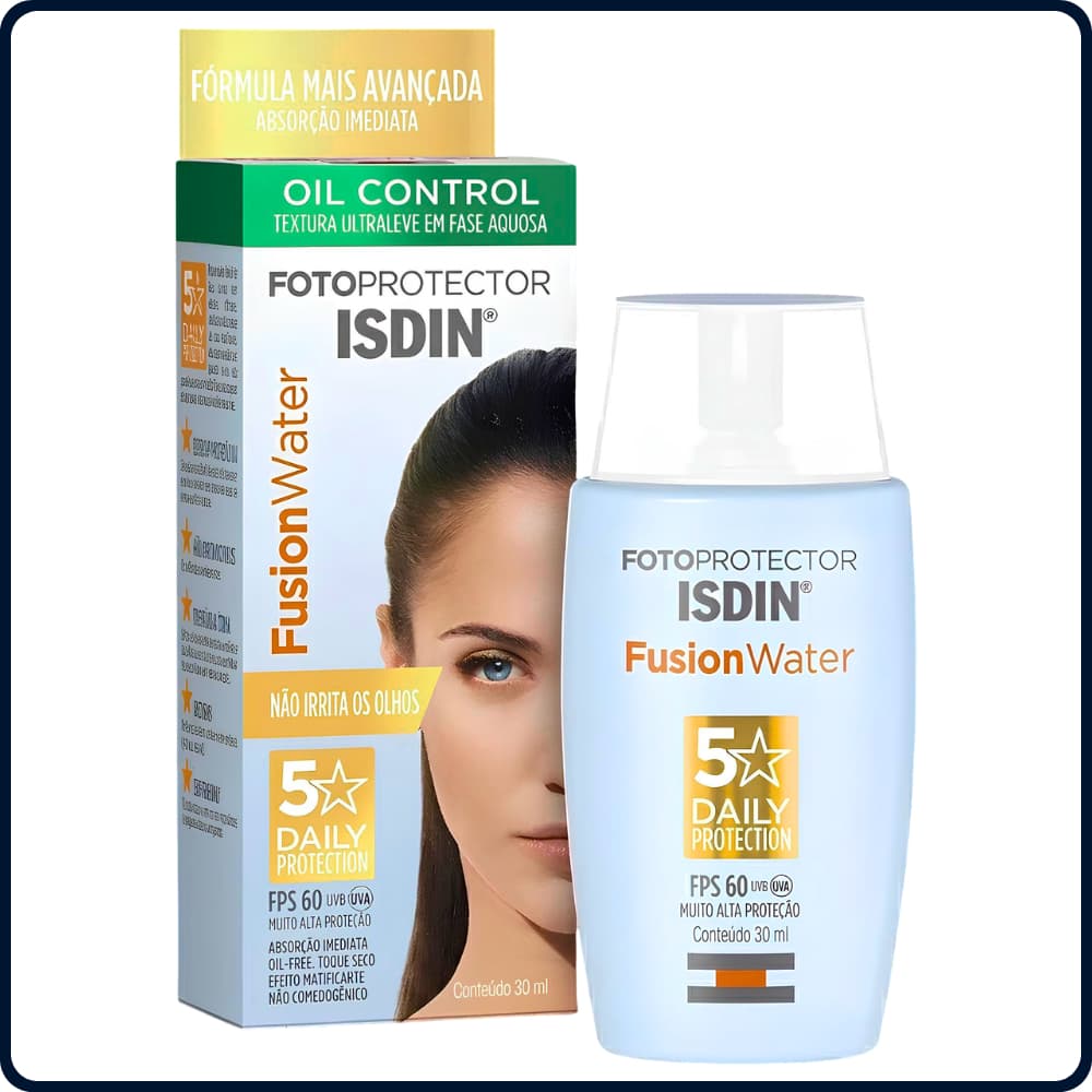 Protetor Solar Facial Sem Cor ISDIN Fusion Water FPS60 30ml