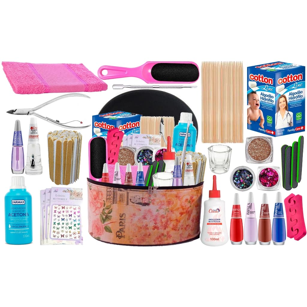 Kit Manicure Grande Completo + Maleta Profissional Ou Pessoal Nail Art Decoração Unhas Nail Design
