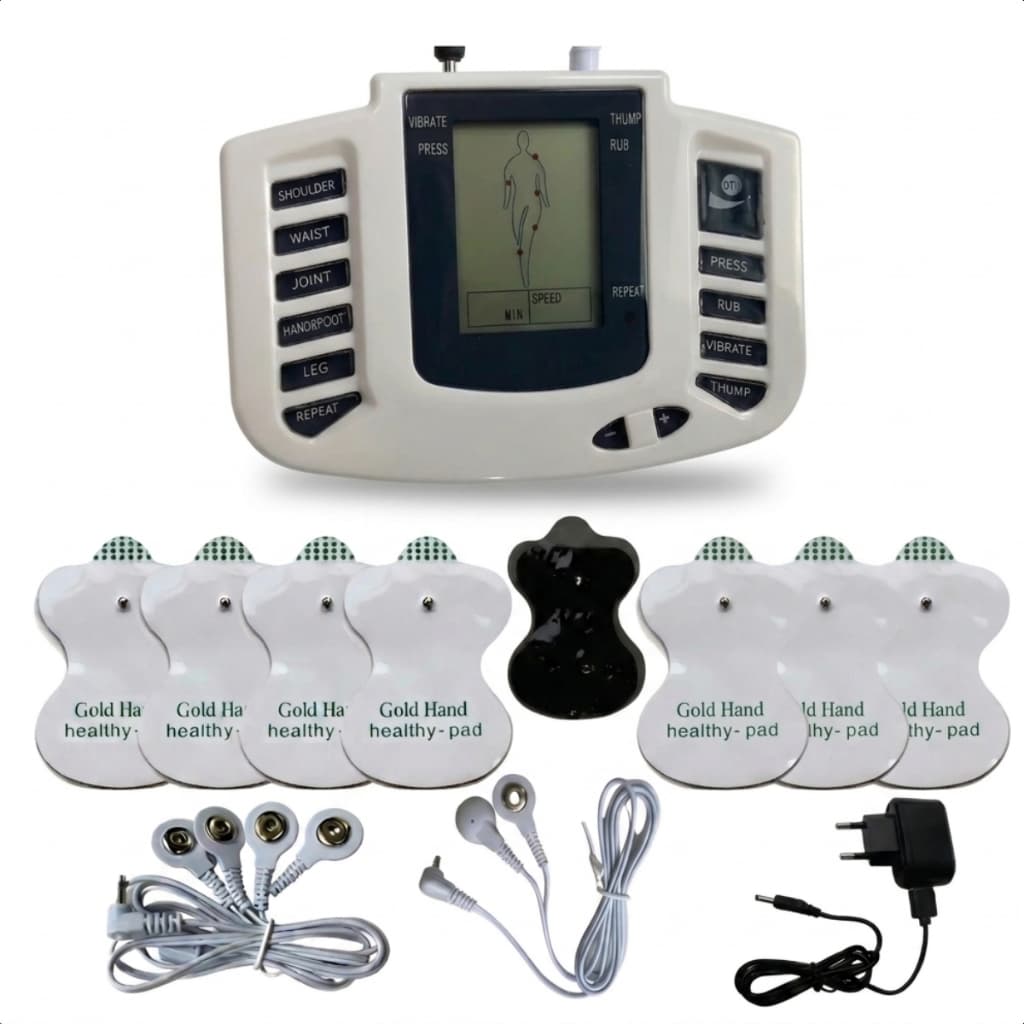 Aparelho Estimulador Muscular Fisioterapia Elétrico Portátil Tens Massageador Eletro Choque Eletroestimulador