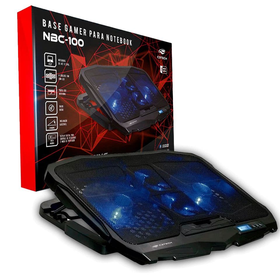 BASE GAMER PARA NOTEBOOK C3TECH NBC-100– ATÉ 17,3"