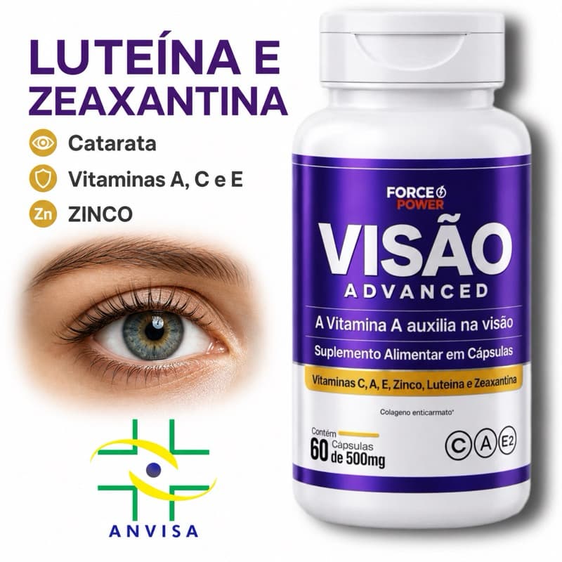 Luteína Zeaxantina Astaxantina Suplemento para Visão Olhos Zinco Vitaminas A C E 60 Cápsulas - ENVIO EM 24 HORAS
