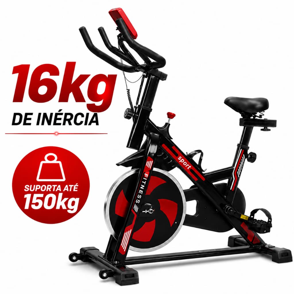 Bicicleta Ergométrica Fitness 16kg Inercia Bike De Academia 150kg Bicicleta Spinning