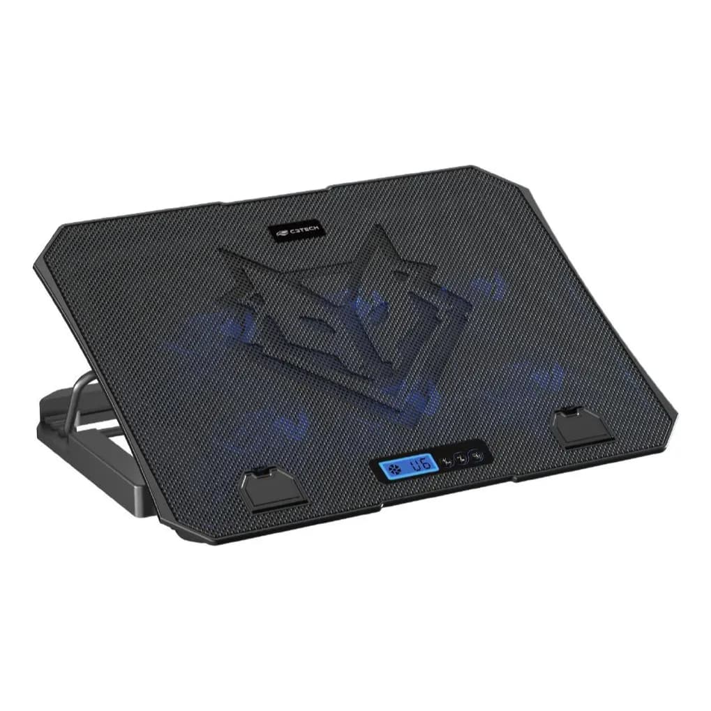 Base Suporte Gamer para Notebook C3Tech NBC-70BK até 15,6" 6 Coolers LED USB Ajustável
