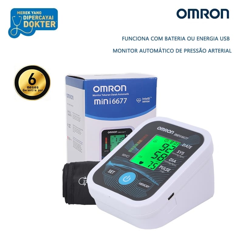 OMRON Aparelho de Pressão Arterial Digital - Monitor de Frequência Cardíaca Esfigmomanômetro de Alta Precisão