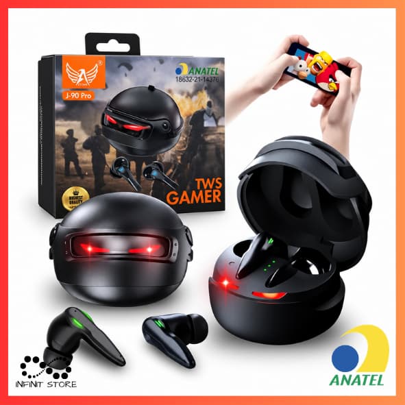 Fone De Ouvido Gamer Capacete Bluetooth Sem Fio Com Redução De Ruído LED TWS ALTOMEX