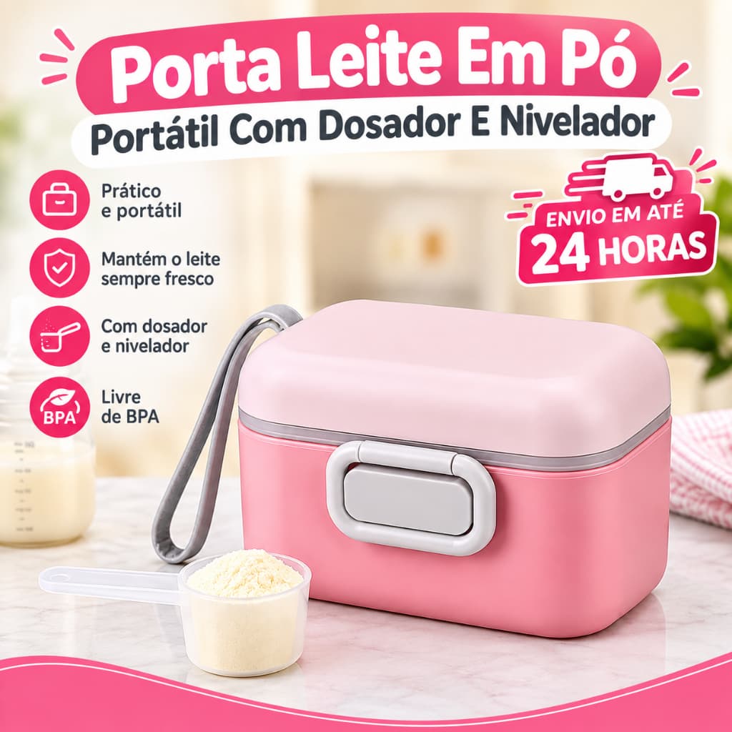 Porta Leite Em Pó Portátil Com Dosador E Nivelador Para Bebê Recipiente Organizador De Fórmula Infantil BPA Free Prático