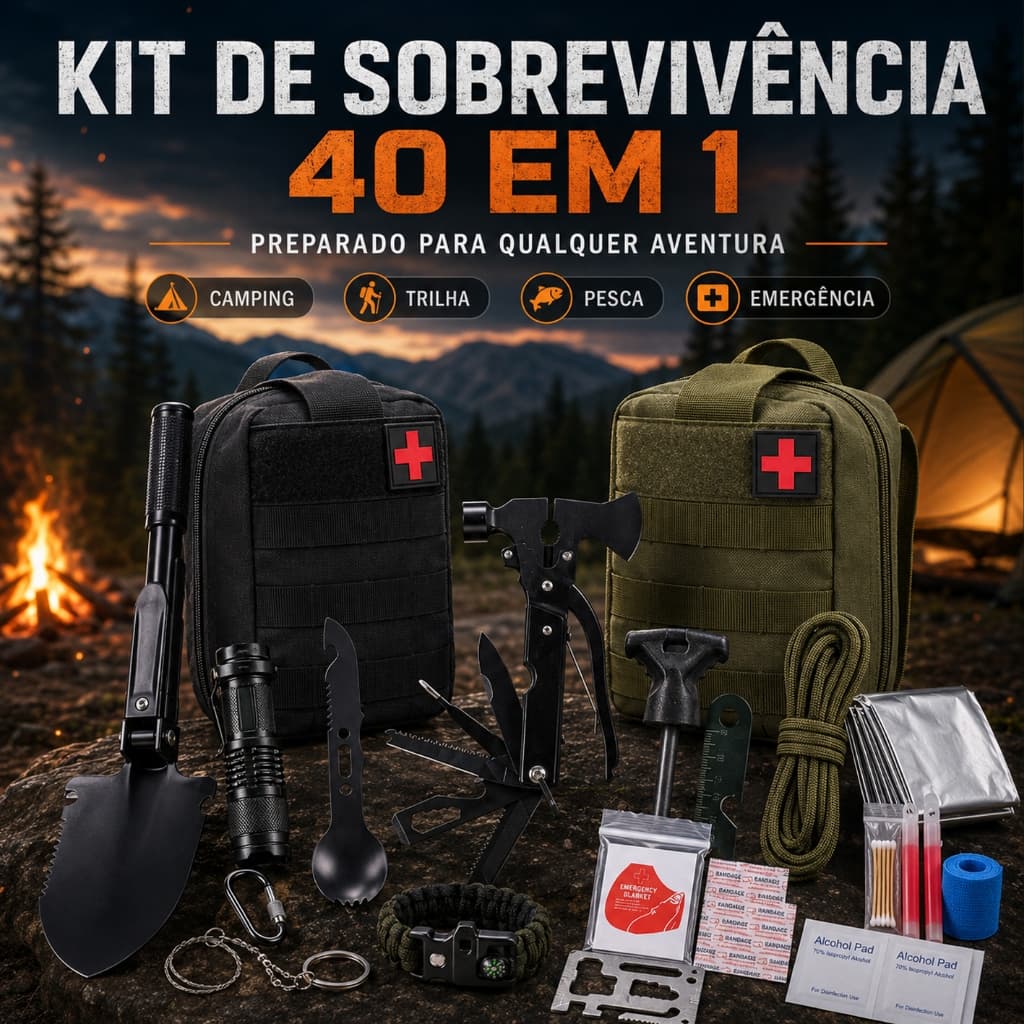 Kit Primeiros Socorros Sobrevivência Mochila Portátil de Emergência para Trilha Viagem Casa Aventura, Envio no Brasil