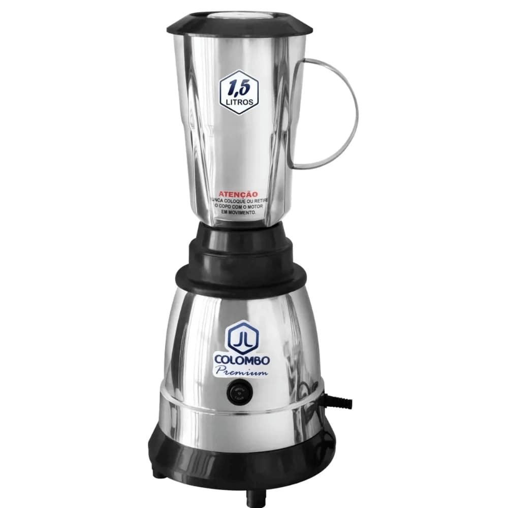 Liquidificador Alta Rotação 1,5 Litros Industrial Monobloco 800W Inox Potente