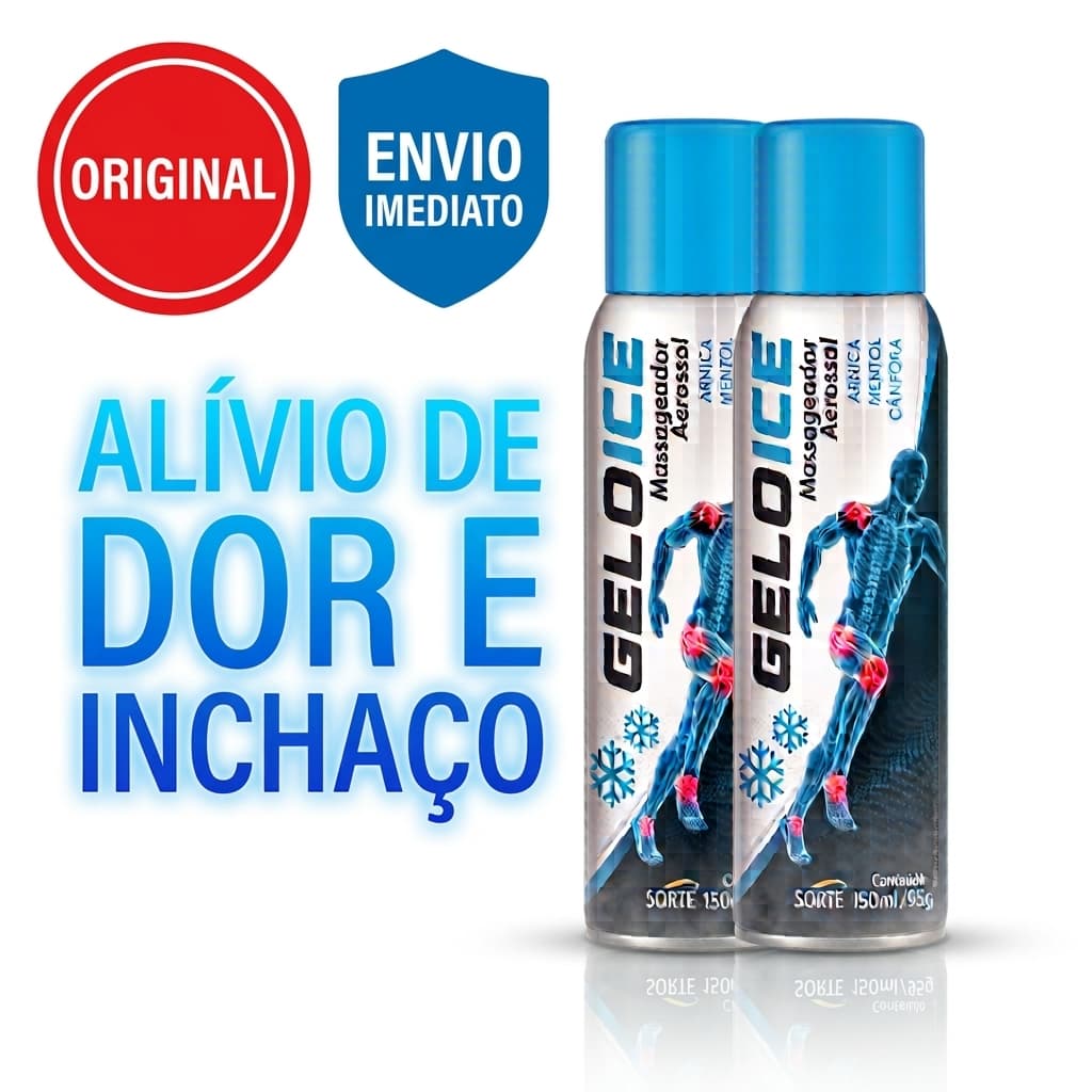 Spray Massageador 150ml Alívio Imediato Dor Inchaço Muscular Atletas Gelol Ice Aerossol - ORIGINAL