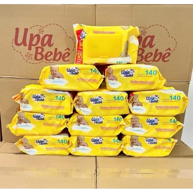 Lenço Umedecido Upa Bebê 12 Pacotes 140 Unidades Cada | 1680 Lenços para Bebê