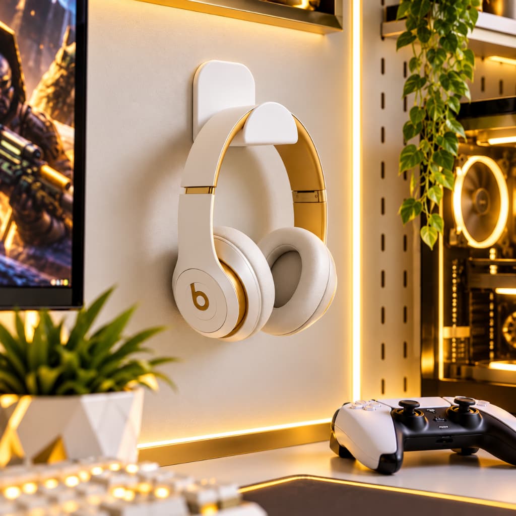 Suporte Fone De Ouvido Para Parede Premium Headset Gamer e Headphone - Organizador de Setup PC Notebook