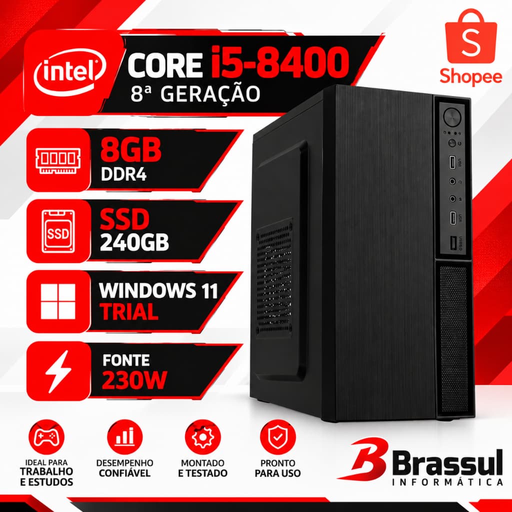 Computador Intel I5 8º Geração 8 Gb Ddr4 Ssd 240Gb WIN 11