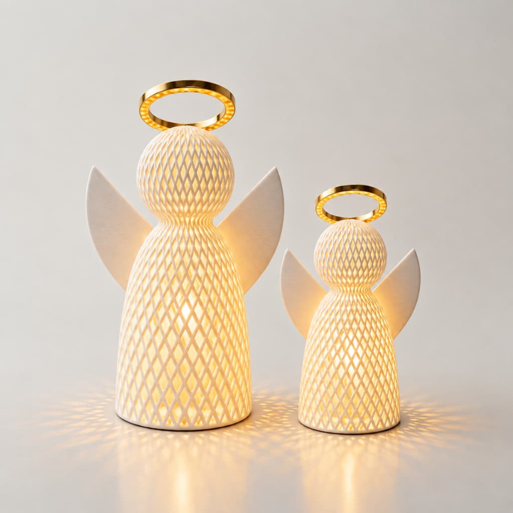 Luminária Anjo da Guarda Com Vela Led Decoração Religiosa Decoração de Natal Presente Criativo e Moderno