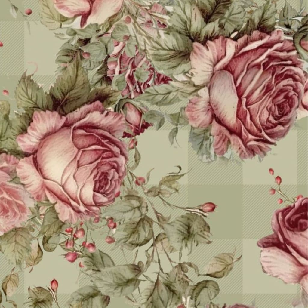 Tecido Patchwork Digital Floral Verde Romance D60/10