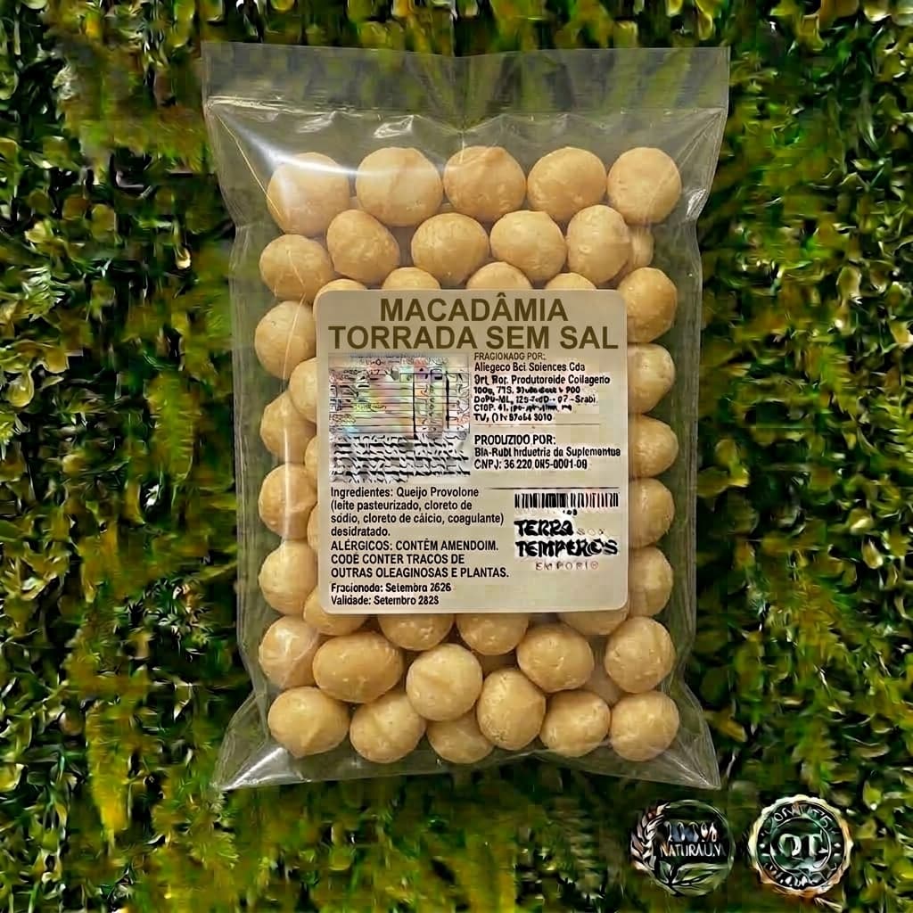 Noz Macadâmia Torrada Sem Sal Inteira Crocante Premium Natural Gourmet Saudável Fit Low Carb Zero Sódio Envio Rápido