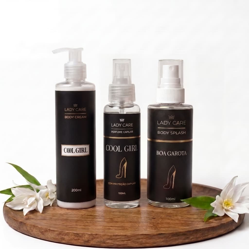 Kit Perfume Feminino Cool Girl Body Splash + Perfume Capila + Body Cream Alta Fixação Cheiro Identico ao Importado