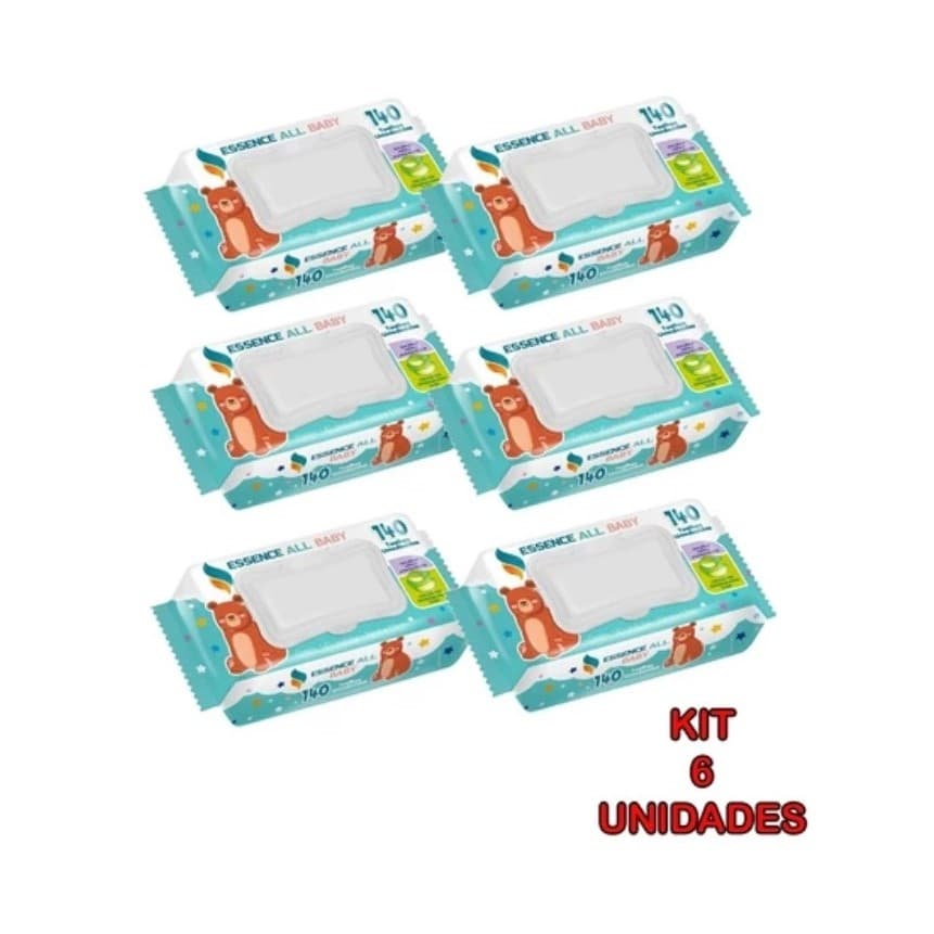 Lenco Umedecido Essence All Baby 140 Unidades Cada Total 840 Toalhas Umedecidas Atacado Bebe