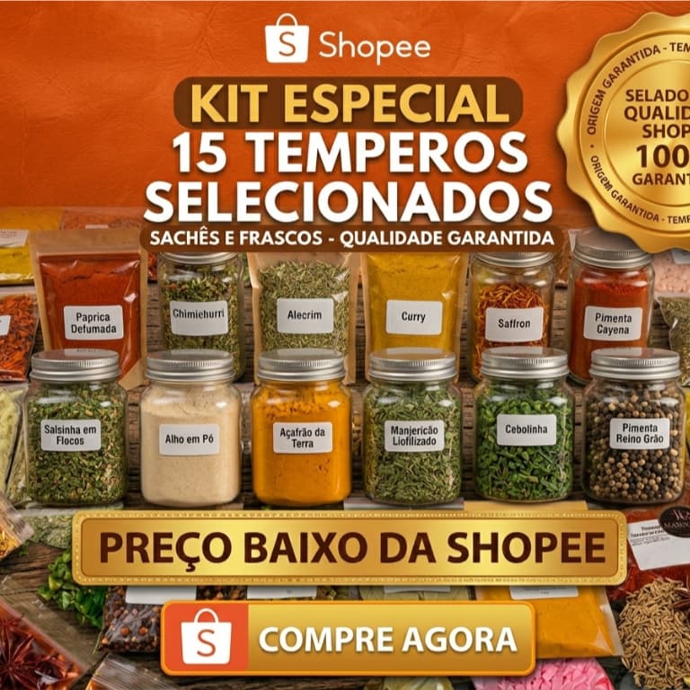 Temperos e Condimentos Premium Com 15 unidades De 20g Dada Sachê Naturais Envio Imediato